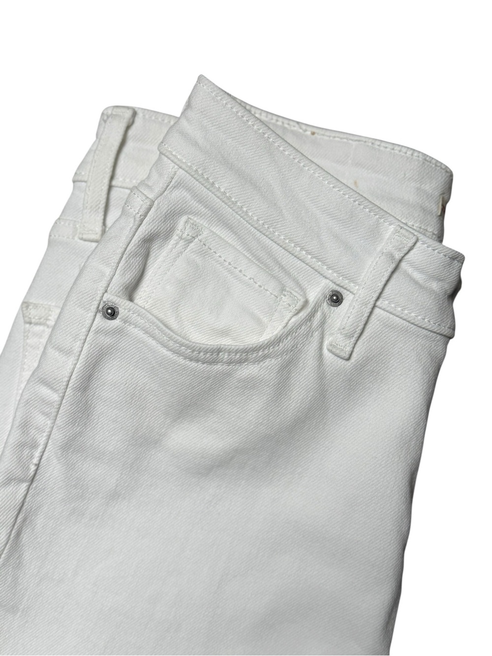 Levi’s 721 High Rise Skinny Ankle White Distressed Raw Hem Jeans 26 - Picture 5 of 12